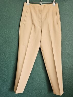Zara High-Waist Tailored Pants - Beige Medium